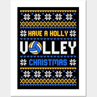 Volleyball Christmas Funny Ugly Sweater Posters and Art